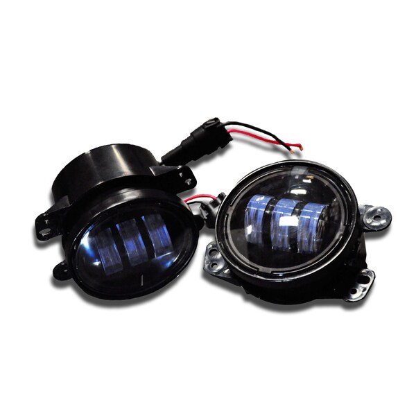 Dv8 Offroad JEEP JK 4 INCH LED 30W REPLACEMENT FOG LIGHTS 07-18 WRANGLER JK R4FL16W3W - main